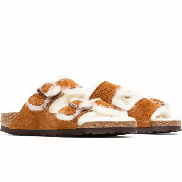 Birkenstock WOMENS ARIZONA SHEARLING SUEDE MINK/NATURAL 4 Birkenstock WOMENS ARIZONA SHEARLING SUEDE MINK/NATURAL - Image 2