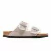 Birkenstock WOMEN'S ARIZONA SHEARLING SUEDE STONE COIN/NATURAL