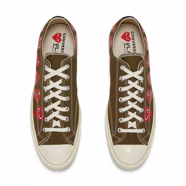 Converse X CDG Play CHUCK TAYLOR LOW KHAKI 6 Converse X CDG Play CHUCK TAYLOR LOW KHAKI - Image 4