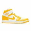 WOMEN'S AIR JORDAN 1 MID WHITE/UNIVERSITY GOLD-WHITE [117] -Women's Footwear Sales Shop JordanBrandWAIRJORDAN1MIDWHITEUNIVERSITYGOLD WHITE8BQ6472 117 1 grande