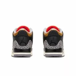WOMEN'S AIR JORDAN 3 RETRO BLACK/FIRE RED-METALLIC GOLD-CEMENT GREY [067] -Women's Footwear Sales Shop JordanBrandWAIRJORDAN3RETROBLKFRRD MTLLCGLD CMNTGR5CK9246 067 3 grande