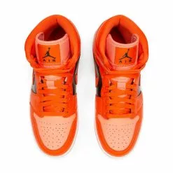 WOMEN'S AIR JORDAN 1 MID SE CRIMSON BLISS/RUSH ORANGE-BLACK-SAIL [600] -Women's Footwear Sales Shop JordanWAIRJORDAN1MIDSECRIMSONBLISSRUSHORANGE BLACK SAIL6DM3381 600 4 grande