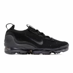 WOMEN'S NIKE AIR VAPORMAX 2021 FLYKNIT BLACK/BLACK-METALLIC SILVER [001]