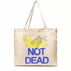 PRMTVO EARTH NOT DEAD CANVAS TOTE BAG NATURAL