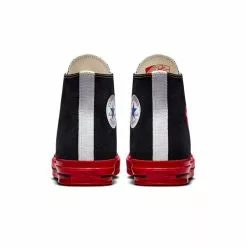 Converse X CDG PLAY CHUCK TAYLOR HI BLACK/RED -Women's Footwear Sales Shop conversePLAYCONVERSECHUCKTAYLORHIBLACKRED8.5A01793C 3 grande