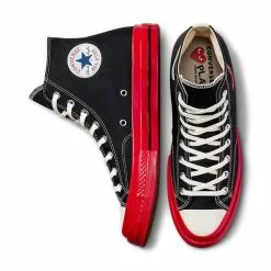 Converse X CDG PLAY CHUCK TAYLOR HI BLACK/RED -Women's Footwear Sales Shop conversePLAYCONVERSECHUCKTAYLORHIBLACKRED8.5A01793C 4 grande