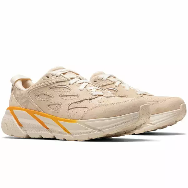HOKA CLIFTON L SUEDE SHORT BREAD/RADIANT YELLOW 4 HOKA CLIFTON L SUEDE SHORT BREAD/RADIANT YELLOW - Image 2