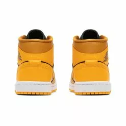 WOMEN'S AIR JORDAN 1 MID CHUTNEY/TAXI-BLACK-WHITE [700] -Women's Footwear Sales Shop jordanbrandWAIRJORDAN1MIDCHUTNEYTAXI BLACK WHITE6BQ6472 700 3 grande